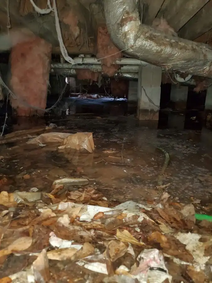 Crawl space flood assessment for Commercial Water Damage Restoration in Wesley Hills