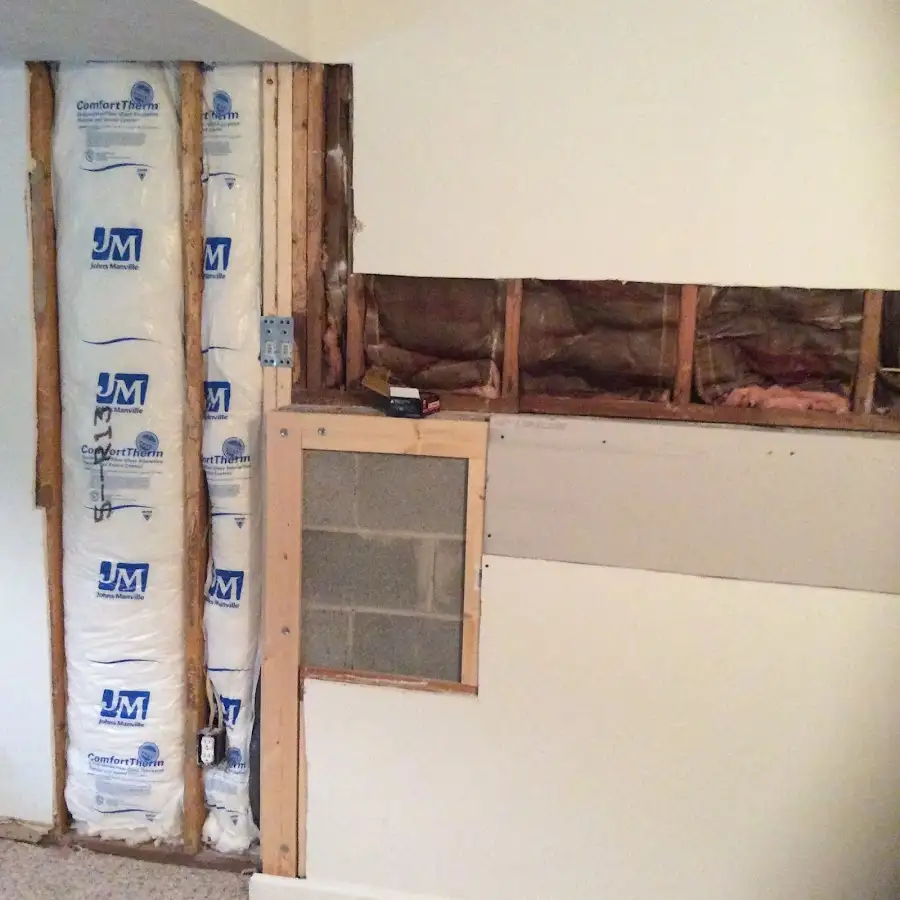 Wall insulation replacement during Contents Cleaning & Restoration in Wesley Hills